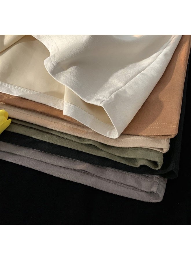 GURUNVANI Men T Shirt Streetwear Harajuku Tops Short Sleeve Crewneck T-Shirt, T3408Khaki, Medium - Image 3