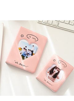Excefore 3 inch Mini Photo Album Kpop Photocard Binder, Card Id Holder Book with 36 Pockets( Hollow Pink Bear)  - Image 5