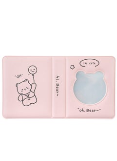 Excefore 3 inch Mini Photo Album Kpop Photocard Binder, Card Id Holder Book with 36 Pockets( Hollow Pink Bear)  - Image 2