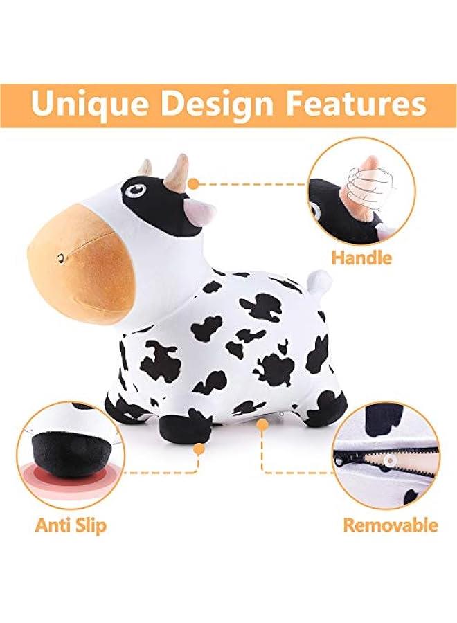 Generic Bouncy Pals Dairy Cow Hopping Horse, Plush Inflatable Animal Hopper, Indoor n Outdoor Ride on Jumping Bounce Toys, Birthday Gift for 18 Months 2 3 4 5 Year Old Kids Toddlers Boys Girls - Image 3
