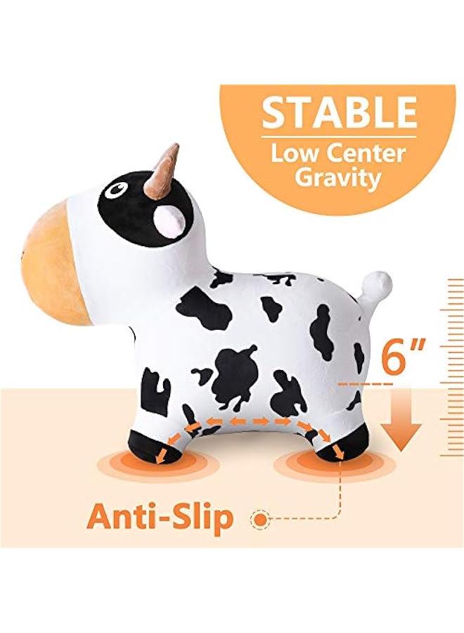 Generic Bouncy Pals Dairy Cow Hopping Horse, Plush Inflatable Animal Hopper, Indoor n Outdoor Ride on Jumping Bounce Toys, Birthday Gift for 18 Months 2 3 4 5 Year Old Kids Toddlers Boys Girls - Image 5