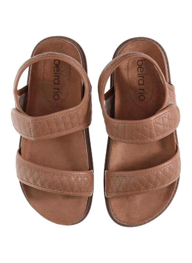 بيرا ريو Beira Rio Ladies Sandals With Back Strap Brown | Made In Brazil