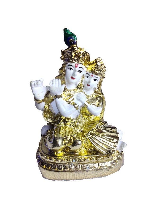 HANUMEX® Golden and White Painted Radha Krishna Idol Statue Showpiece (8 X 5 X 5 cm) Best for Home, Living Room, Diwali Decoration, Diwali Gifts for Family and Friends Corporate Gifts. - Image 5