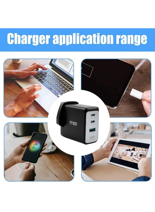 آیمی شاحن IMEE Plus IM-HC165 سريع من نيتريد الغاليوم بقوة 65 واط | منفذا USB-C PD + USB-A QC3.0 | محول حائط متعدد المنافذ لأجهزة الكمبيوتر المحمولة والهواتف الذكية | قابس صغير قابل للطي | حماية من الحرارة الزائدة والشحن الزائد | عالمي 100-240 فولت - Image 3