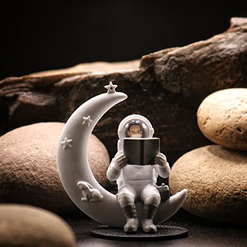 Street27® Astronaut Figurine Showpiece for Home Décor Idols for Office Desk Table Astronaut Toy for Car Dashboard, Statue for Gift Gifting Items Birthday Decoration (Moonstar Human), Space - Image 2