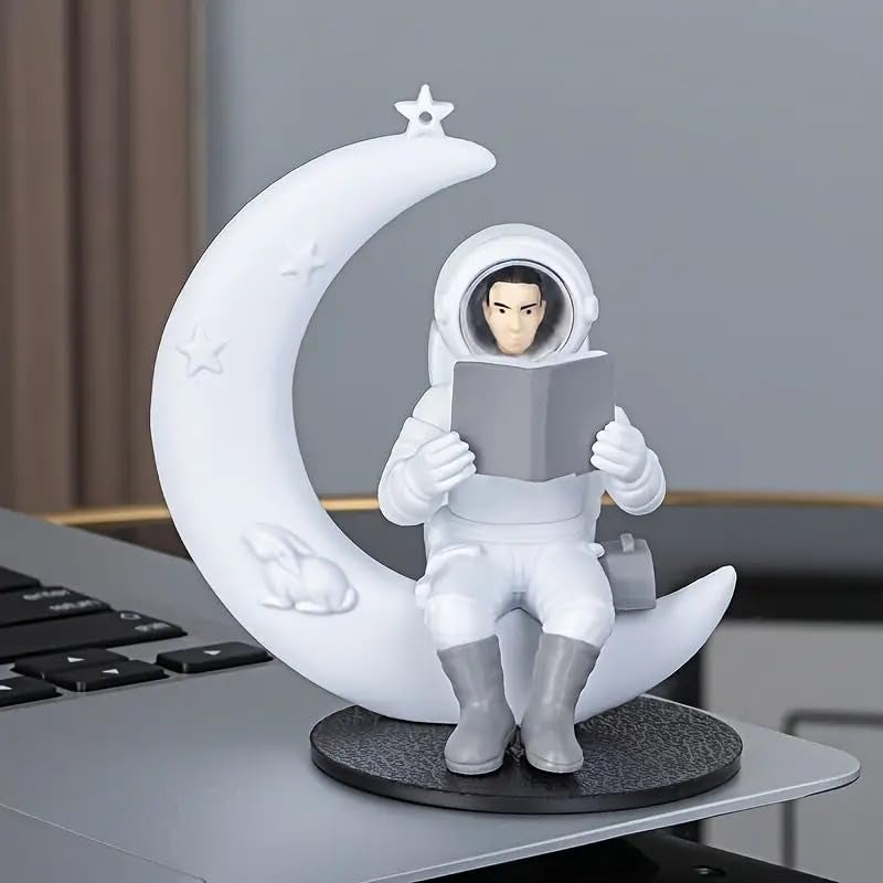 Street27® Astronaut Figurine Showpiece for Home Décor Idols for Office Desk Table Astronaut Toy for Car Dashboard, Statue for Gift Gifting Items Birthday Decoration (Moonstar Human), Space - Image 1