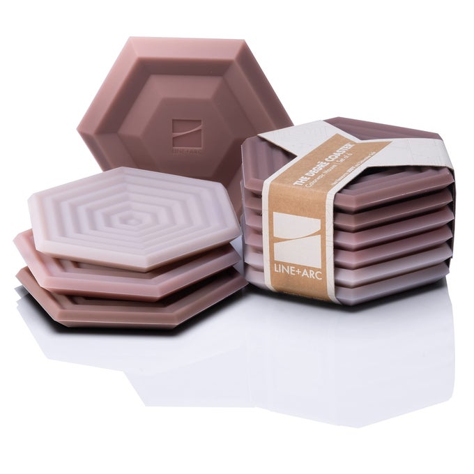 LINEARC Extra Thick Silicone Coasters As Seen in NYTimes WireCutter Waterproof AntiStain HeatSafe DishwasherSafe Degr Coasters Set of 6 Mauve Outdoor Rubber MidCentury Modern