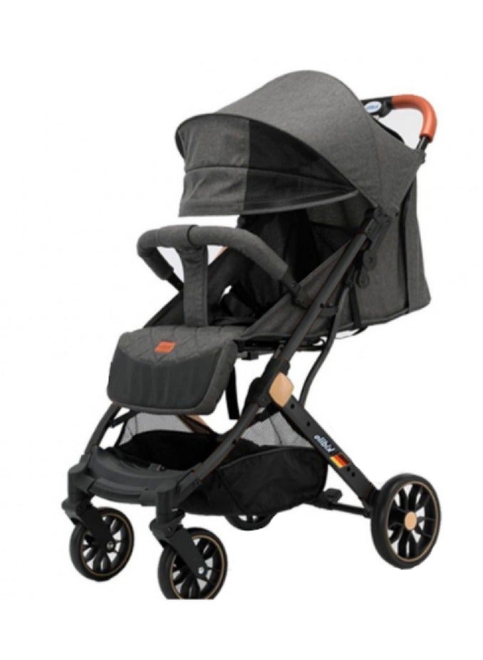 عربة أطفال خفيفة الوزن قابلة للطي مع سلة تخزين كبيرة، متعددة الأوضاع، قابلة للطي بيد واحدة، مريحة ومسطحة، رمادية - Image 5