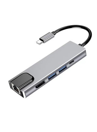 Multi-function Type-c Usb Hub Expansion Dock 8-in-1 Hdmi Extension Dock Multiple 3.0 Expander High-speed Data Transfer Design-Number Of Interfaces:5 In 1 [HDMI + USB3.0 + USB2.0 + PD + Net Port] Gray - pzsku/Z5CAC73E64C35FE83698DZ/45/1746230312/0ca7d9a8-99ad-4b0a-8b56-a382958e949c
