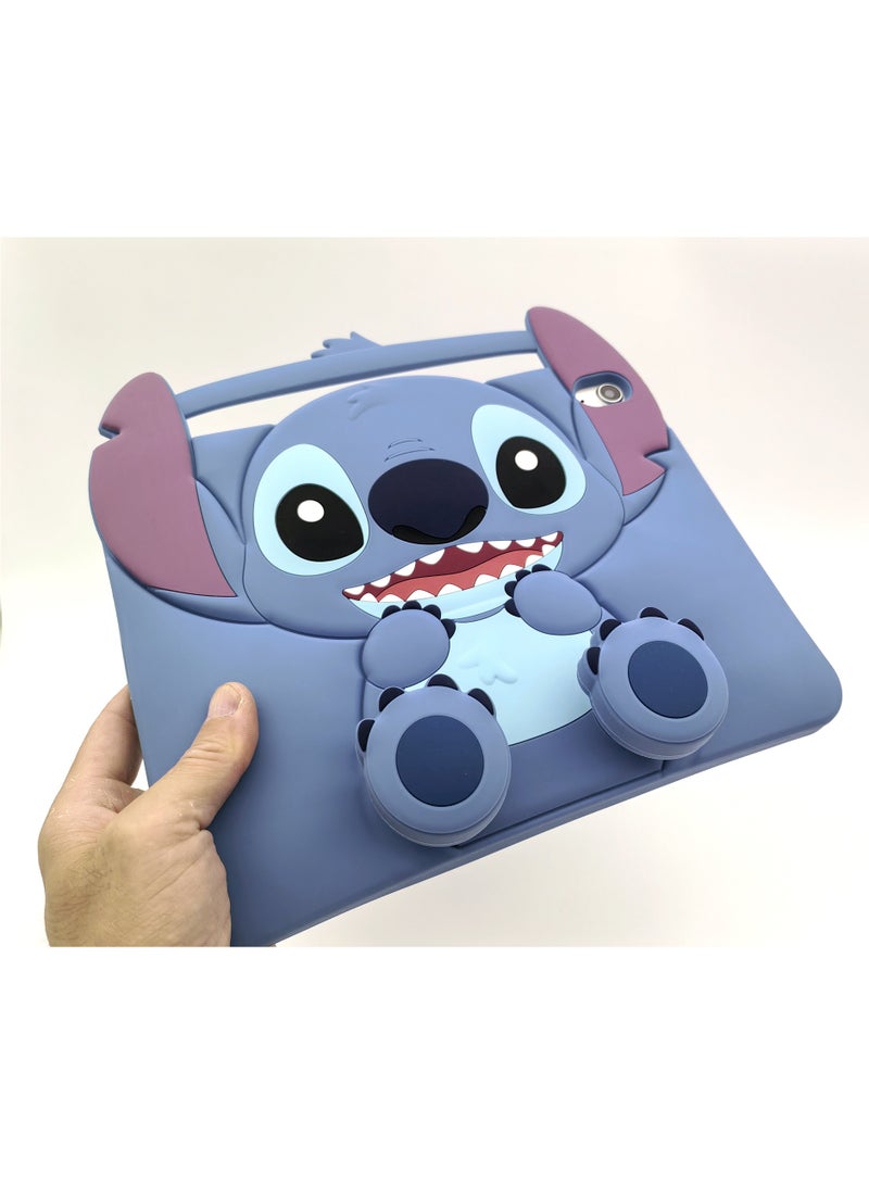 VKL Kids Case Compatible with iPad (A16) 11th/10th Generation (2025/2022), Shockproof Silicone Protective Cover with Stand, Shoulder Strap, Blue - Image 3