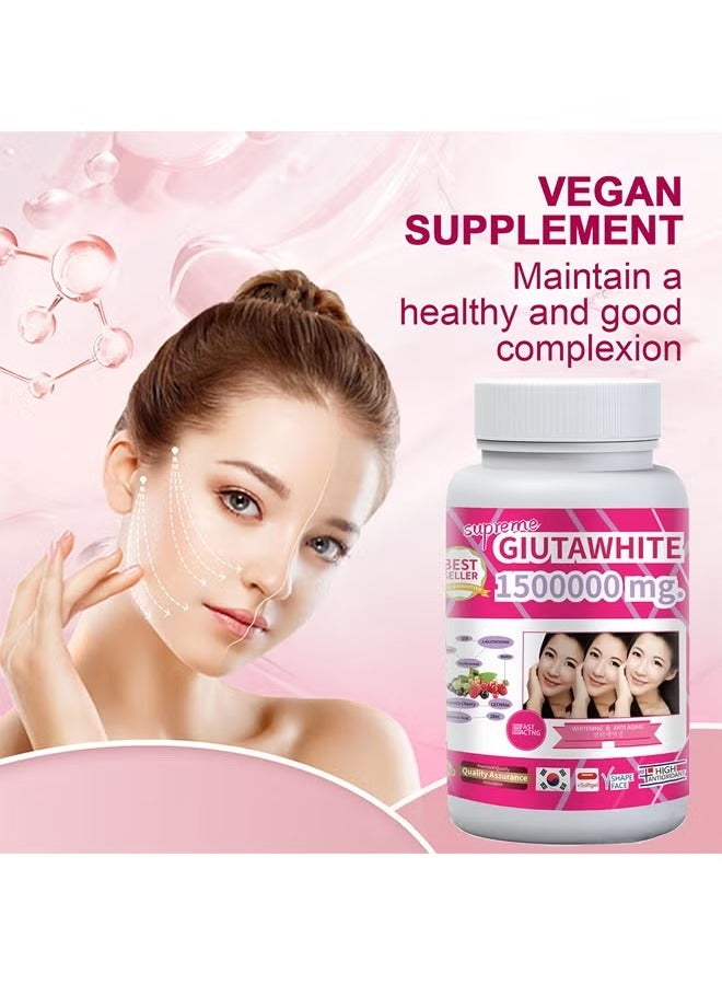 Ocean Supreme GlutaWhite Glutathione Skin Whitening Softgel Capsules, Fast Acting Whitening Skin Enhance Antioxidant, Remove Dark Spots & Acne Scars-Glutathione 1500000mg - 30 Capsules Dietary Supplement  - Image 2