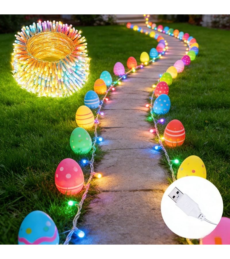 100 LED USB Powered Warm Light String Lights 196.85 Inch - Image 1