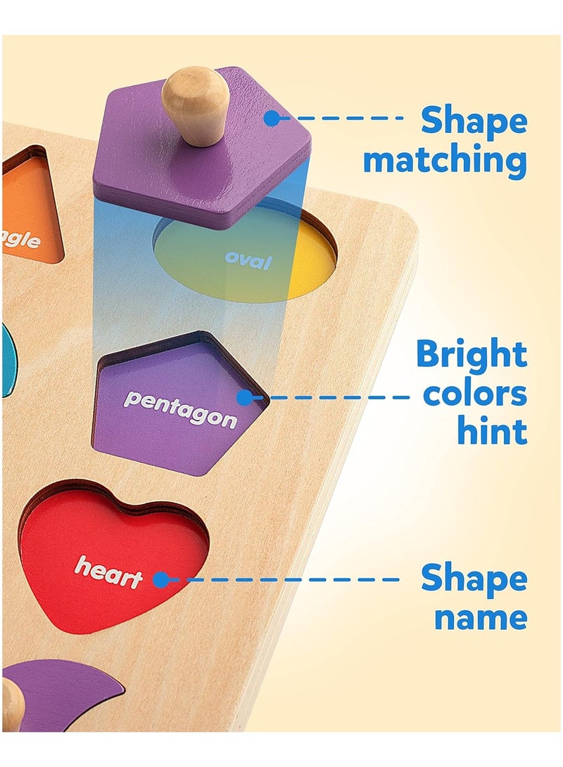 Toys Wooden Shape Nail Puzzle, Fine Motor Colour Matching Sorting Board, Early Learning Educational Activity Toys Gifts for Preschoolers 3 4 5 Years Olds - Image 3