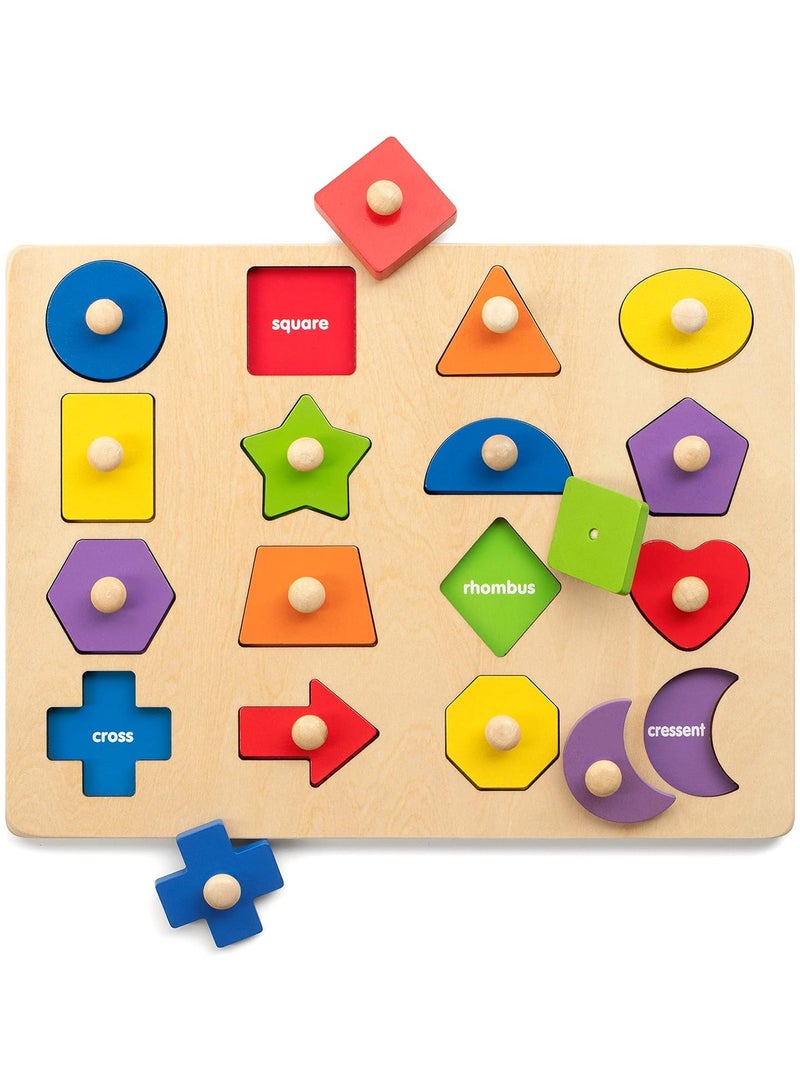 Toys Wooden Shape Nail Puzzle, Fine Motor Colour Matching Sorting Board, Early Learning Educational Activity Toys Gifts for Preschoolers 3 4 5 Years Olds - Image 1