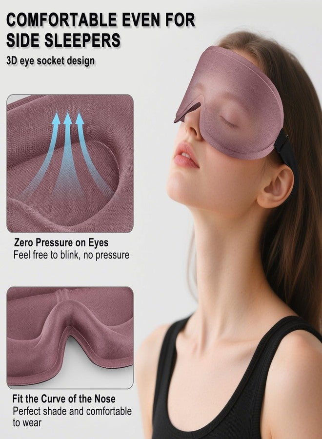 Tobfit Blackout Sleep Mask for Women Men Zero Eye Pressure Eye Mask, Lycra Fabric 3D Ergonomic Design Eye Movement and Eyelash Friendly, Ultra Comfortable Blindfold for Sleeping Pink - Image 3