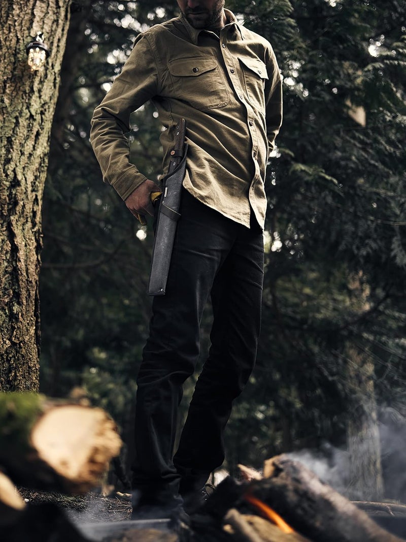 Barebones أداة ناتا اليابانية - منجل كامل الطول لأعمال الحديقة - متوازن للقطع والتحكم - سكين منجل للصيد مع غمد - مقبض من خشب الجوز الصلب - شفرة من الفولاذ المقاوم للصدأ - Image 5