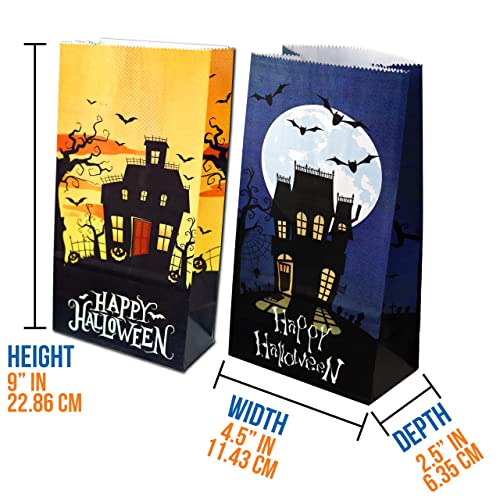 Iconikal Halloween Treat Paper Bags, 40-Pack 2 Designs Trick or Treat Party Favor Goodie Snack Sacks Candy, Popcorn, Gifts, Cookies - Image 5
