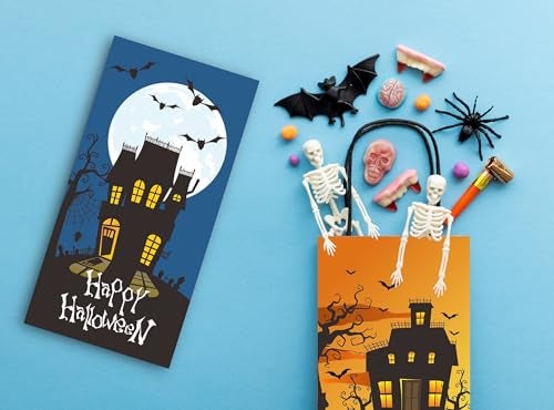 Iconikal Halloween Treat Paper Bags, 40-Pack 2 Designs Trick or Treat Party Favor Goodie Snack Sacks Candy, Popcorn, Gifts, Cookies - Image 4