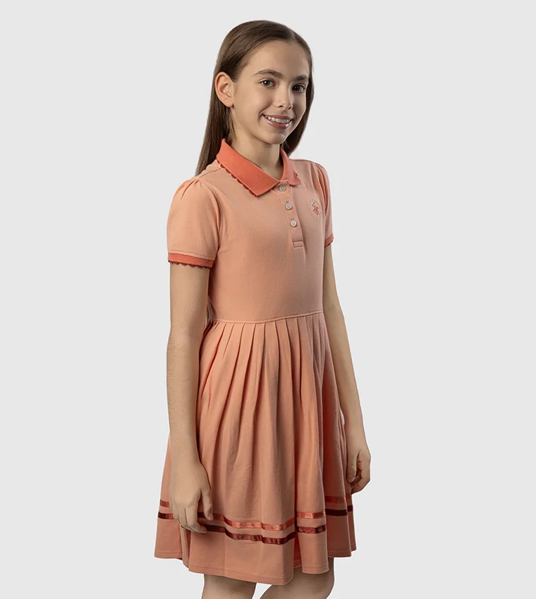 بيفرلي هيلز بولو كلوب Bhpc Kids Peach Mid Dress
