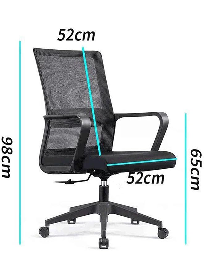 الكبريت كرسي مكتب مريح مع ارتفاع قابل للتعديل ومسند ظهر داعم لأسفل الظهر، أسود - Image 3