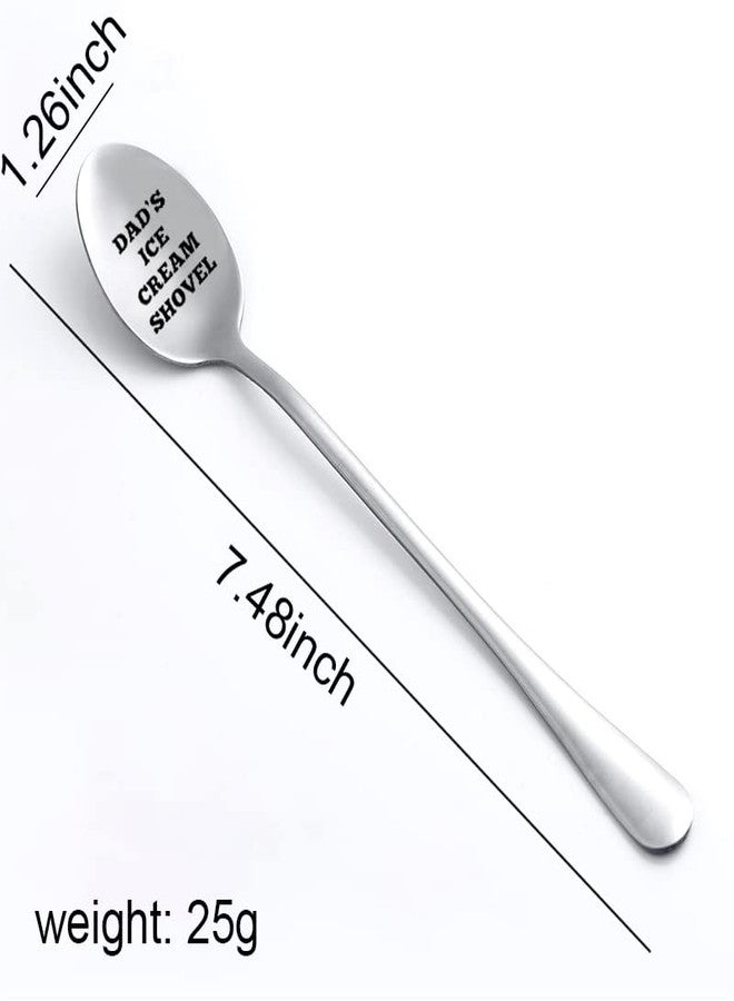 Kefley Birthday Christmas Gift for Dad Spoon for Ice Cream Related Gift Daddy Gifts for Fathers day from Daughter Son Unique Dad's Day Gift for Dad Who Has Everything Dad’s Ice Cream Shovel Engraved Spoon - Image 3