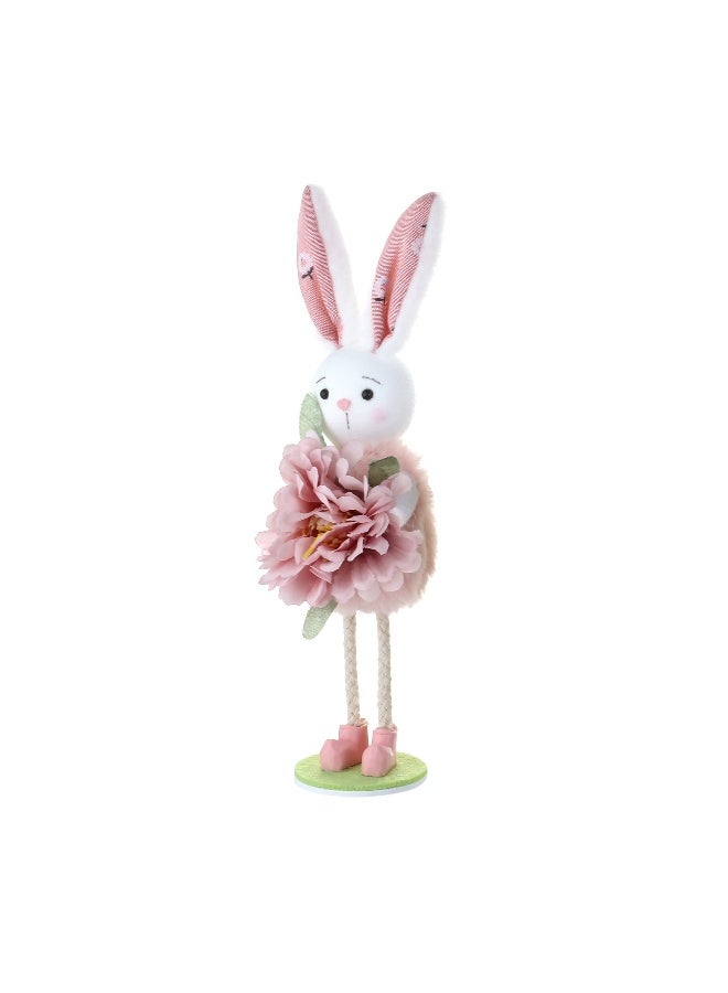 Rabbit Standing Easter Fireplace Decor for Kids, Flower Decoration for Party Gifts