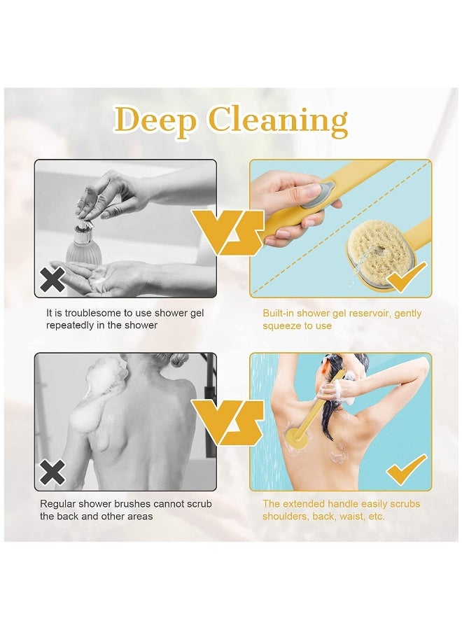 Long Handle Bath Brush with Soap Dispenser, Exfoliating Back Brush for Shower, Convenient Storage, Ideal for Deep Cleaning and Massaging Hard-to-Reach Areas. - Image 3