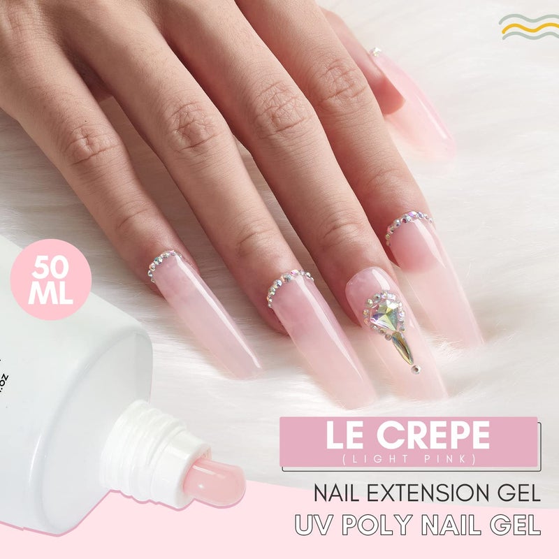 Makartt Hema-Free Poly Nail Gel Light Pink,50ML Builder for Extension, Strengthener, Hard Gels for Nails, Beauty Gift Trendy Manicure Design Salon DIY at Home - Image 2