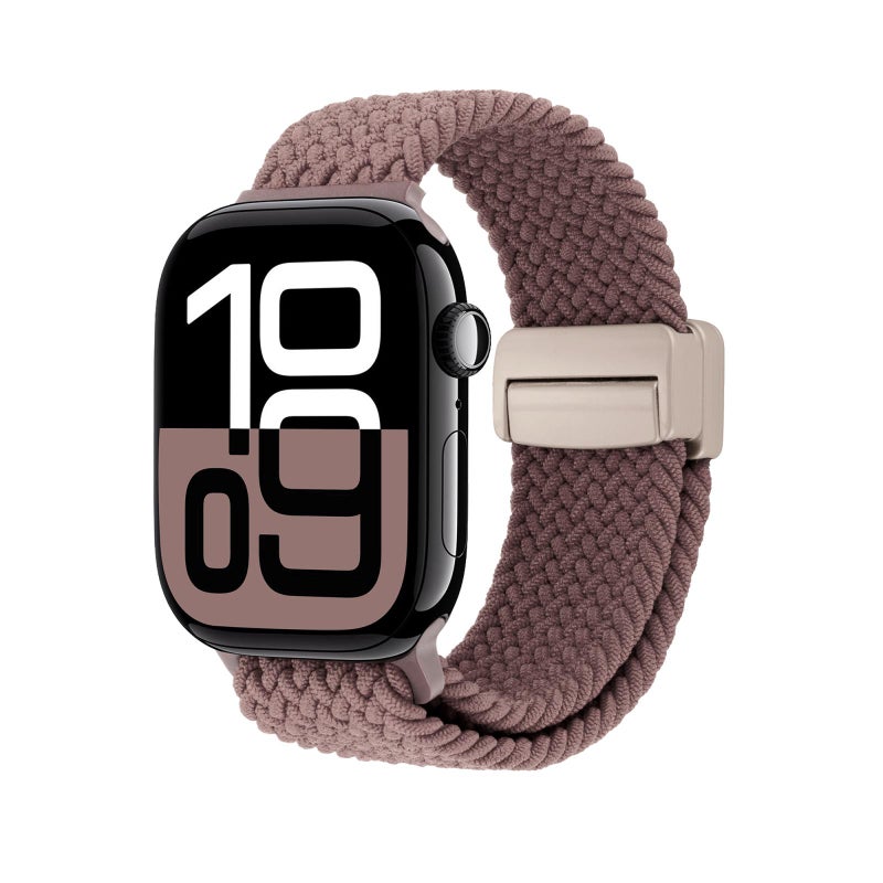 erorex For Apple Watch 42Mm / 41Mm / 40Mm / 38Mm Magnetic Buckle Loop Woven Watch Band( Purple) - Image 2