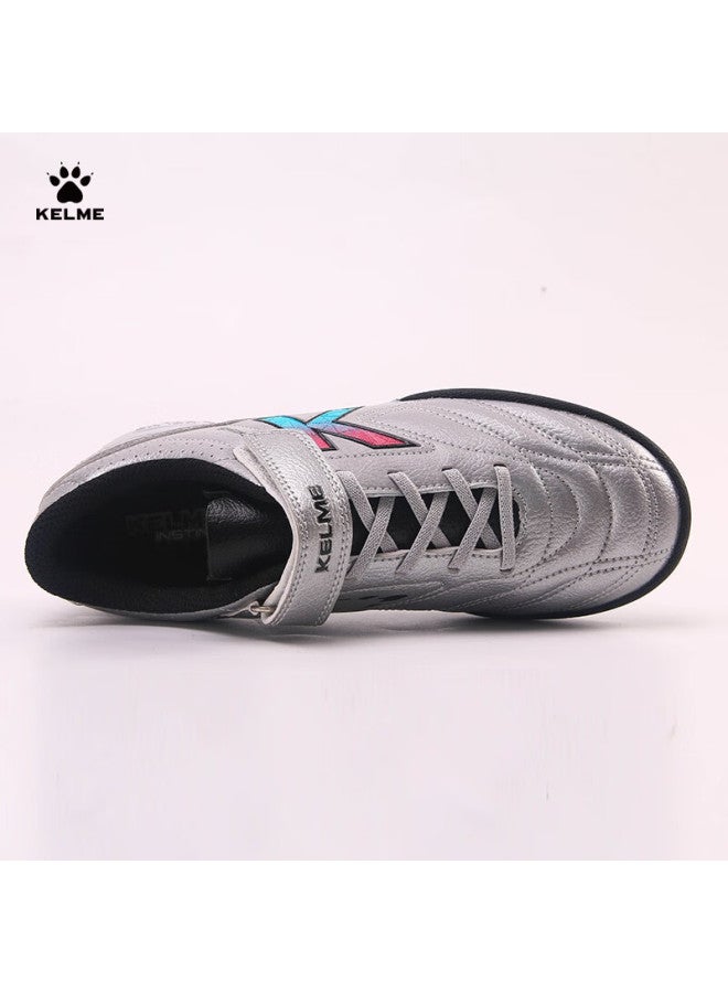 Kelme Youth Tf Turf Soccer Cleats, Compeion Student Non-slip Wear-resistant Football Boots For Men, Silver, Size 39 - Image 4