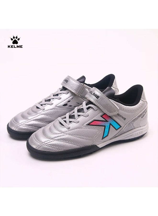 Kelme Youth Tf Turf Soccer Cleats, Compeion Student Non-slip Wear-resistant Football Boots For Men, Silver, Size 39 - Image 5