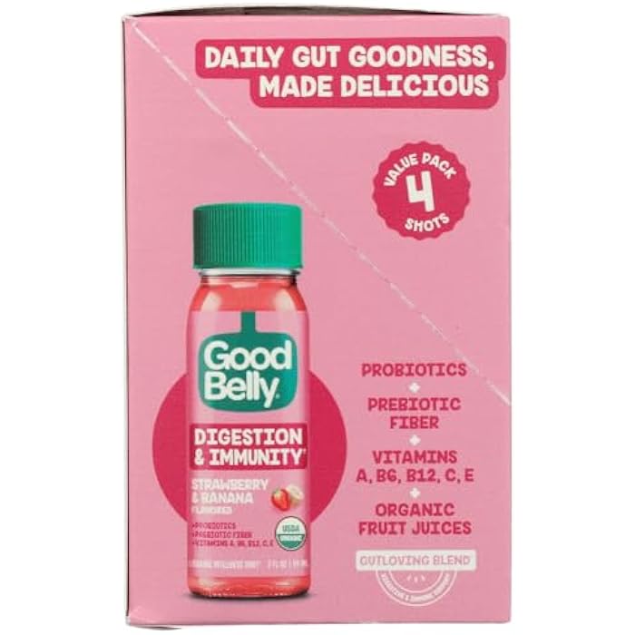 GOODBELLY Strawberry Banana Shot 4 Pack, 2 FZ - Image 3