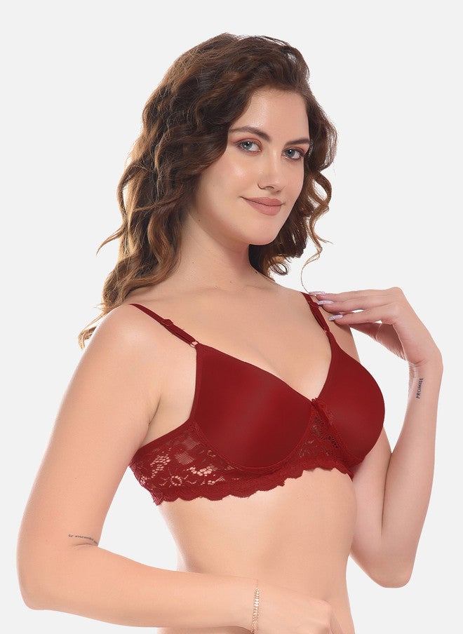 FIMS Black & Red Pack of 3 Cotton Lightly Padded Bra - Image 4