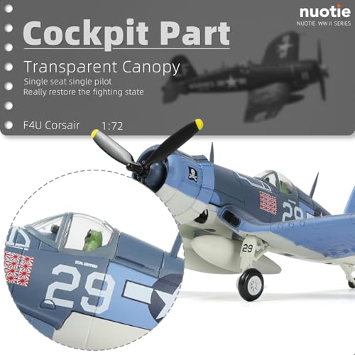 NUOTIE 1/72 Scale USA F-4U Corsair Fighter Model World War II Vintage Warplane Metal Diecast Aircraft Military Display Airplane for Display Collection or Gift - Image 4