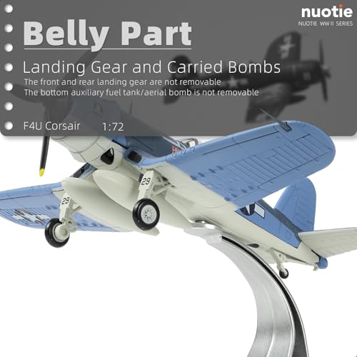 NUOTIE 1/72 Scale USA F-4U Corsair Fighter Model World War II Vintage Warplane Metal Diecast Aircraft Military Display Airplane for Display Collection or Gift - Image 5