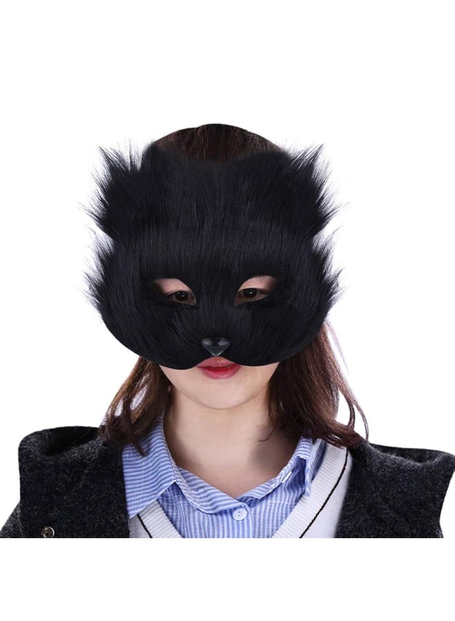 Clobeau Mask Halloween Fox Mask Cosplay Costume Half Face Animal Furry Party Christmas Eye Cat Masks Easter Half-Face Masks - Image 1