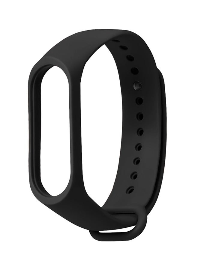 Sports Silicone Wrist Strap For Xiaomi Mi Band 6 -Black - Image 3