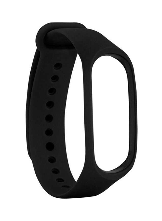 Sports Silicone Wrist Strap For Xiaomi Mi Band 6 -Black - Image 2