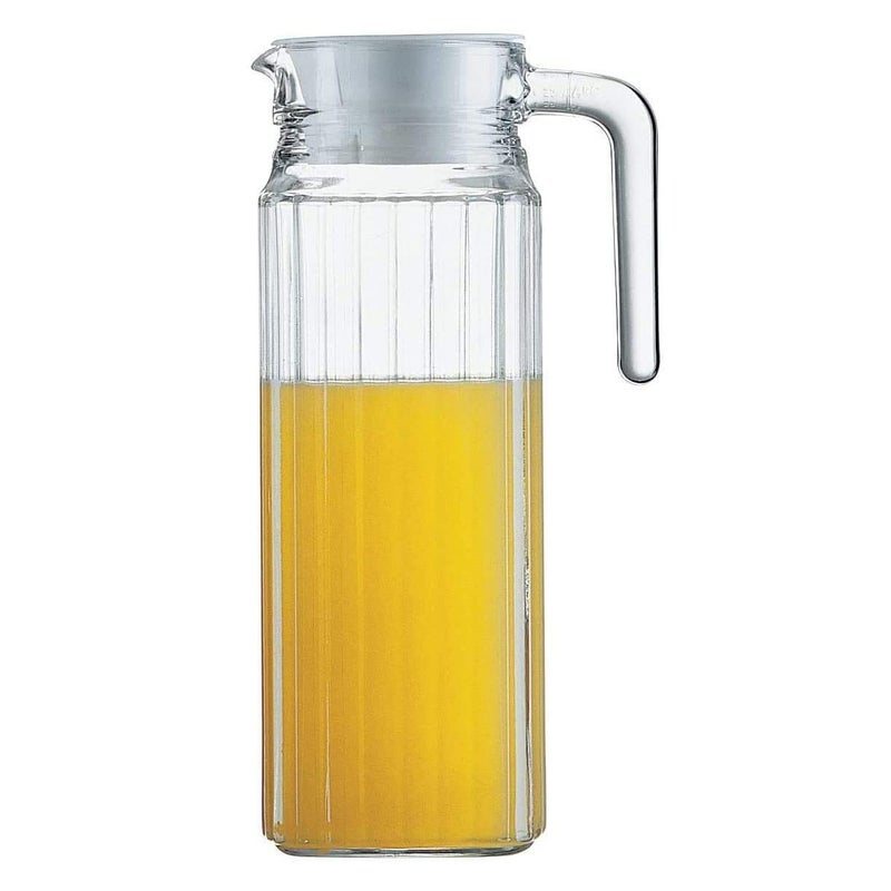 SAVEX Glass Water Jug Transparent Fridge Fruit Juices Liquors Jug with Lid 12 Litre Capacity 12L