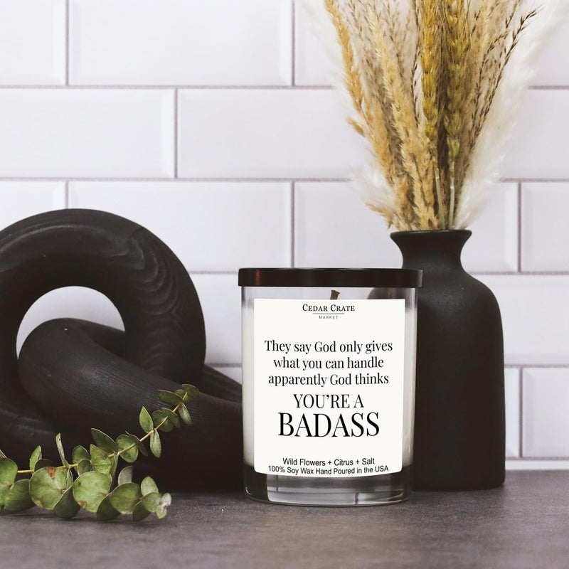 Cedar Crate Market God Thinks You're A Badass - Funny Get Well Card Gift for Him Her  Humor Encouragement Gift  Congratulations Gifts  Inspirational Gifts for Women  Men  Boss Gifts  Mental Health Gifts  Cancer Gifts - Image 3