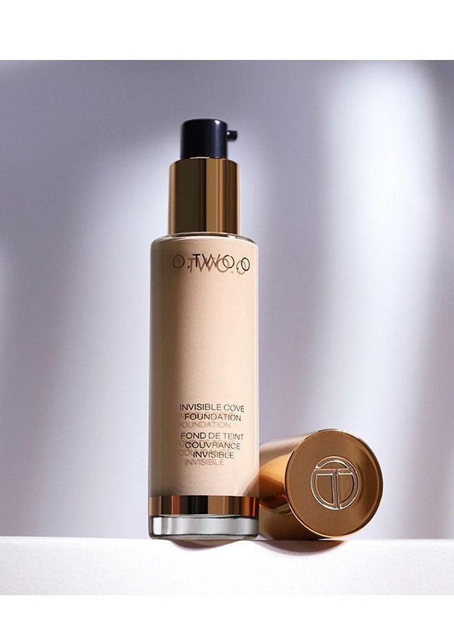 O.TWO.O - Full Coverage Liquid Foundation, Smoothing Makeup Base Concealer Foundation, Matte Wear Concealer Sun Block Cream, Minimizes Pores, Hides Wrinkles - Advanced Real Moisture Foundation(Natural white) - Image 1