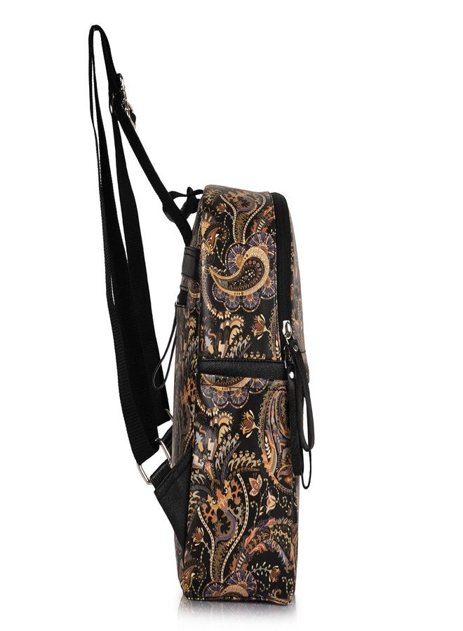 SAULT Vegan Leather Premium Vintage Print Backpack - Stylish Vegan Leather Travel & Everyday Bag for Women - Image 4