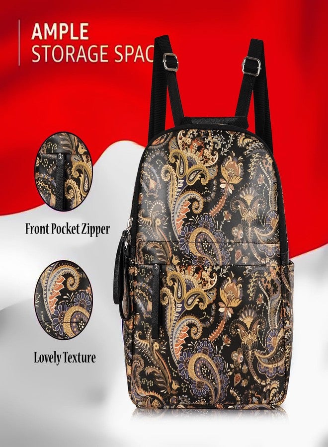 SAULT Vegan Leather Premium Vintage Print Backpack - Stylish Vegan Leather Travel & Everyday Bag for Women - Image 2