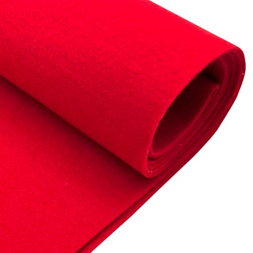 EOVEA Acrylic Felt Fabric by The Yard 72 Wide 16mm Thick Soft Durable NonFraying Felt for DIY Crafts Sewing Upholstery Costumes PaddingRed One Yard - Image 1