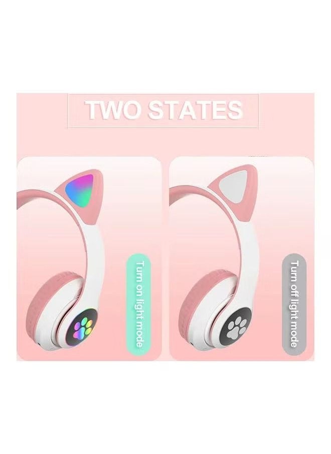 ACLIX Over Ear Music Headset Glowing Cat Ear BT 5.0 Pink  - Image 3