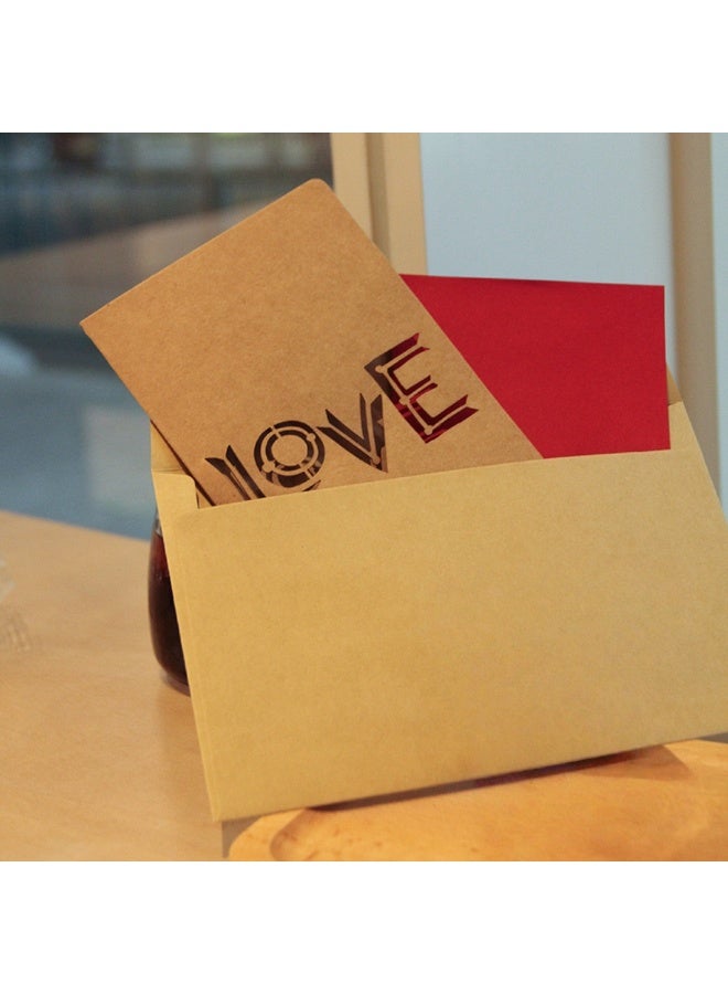 6 Different Designs of Kraft Paper Hollow Heart , Flower ,Greeting Card Valentine's Day Card ( Pack of 6pcs) - Image 3