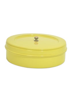 Elan Elan Stainless Steel Roti Box Chapati Hotpot 1500ml Yellow Design with Lid, Ideal for Serving & Storing Rotis, Papads, Dry Food, and Candies | Eco-Friendly, Lightweight, Durable & Easy to Carry  - Image 3