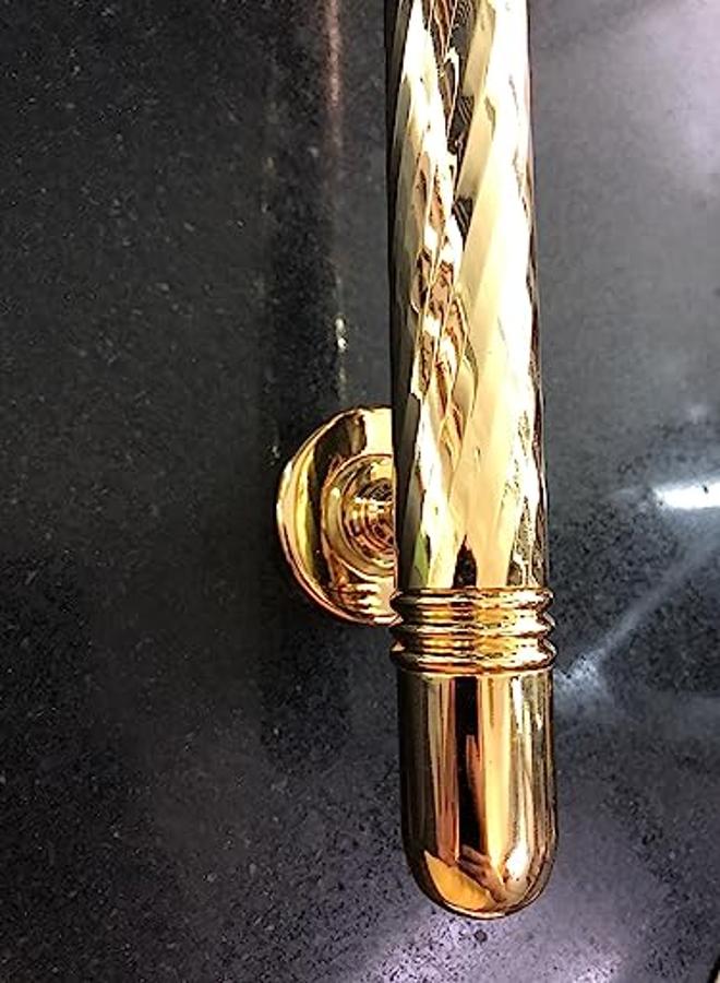 مقبض باب مصنوع من النحاس الذهبي، مقاس 12 بوصة، صناعة إسبانية - Image 3