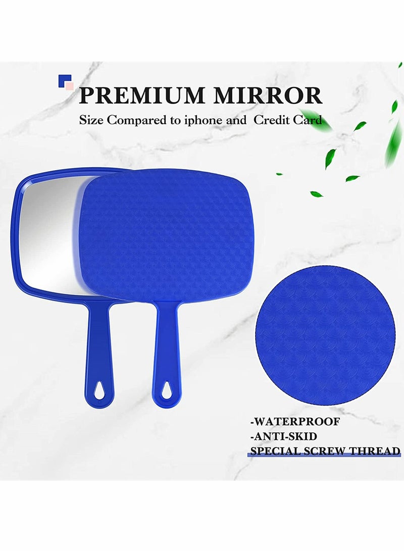 Excefore 3 Pieces Hand Mirror Handheld Cosmetic Mirror With Handle, Makeup Hand Mirror Hairdressers Paddle Mirror Portable Vanity Mirror For Travel, Home And Salon Use (Random Color) - Image 2