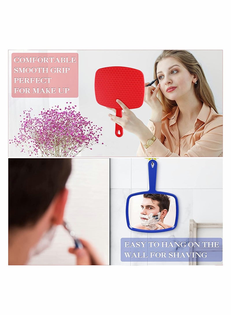 Excefore 3 Pieces Hand Mirror Handheld Cosmetic Mirror With Handle, Makeup Hand Mirror Hairdressers Paddle Mirror Portable Vanity Mirror For Travel, Home And Salon Use (Random Color) - Image 3